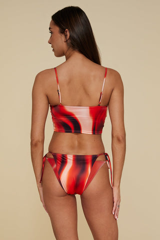 Back pose #1 of Trade Winds in Poseidon Bikini Bottom paired with matching Harbor Crop Top