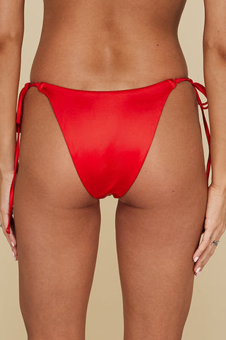 Back pose #1 of Setting Sun Red in Adriatic Tie-Side Bikini Bottom
