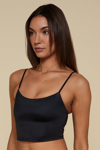 Quarter pose #1 of Black Depth in the Harbor Crop Top