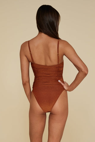 Back pose #1 of B Swim Sand Dune Lurex Tsunami One Piece